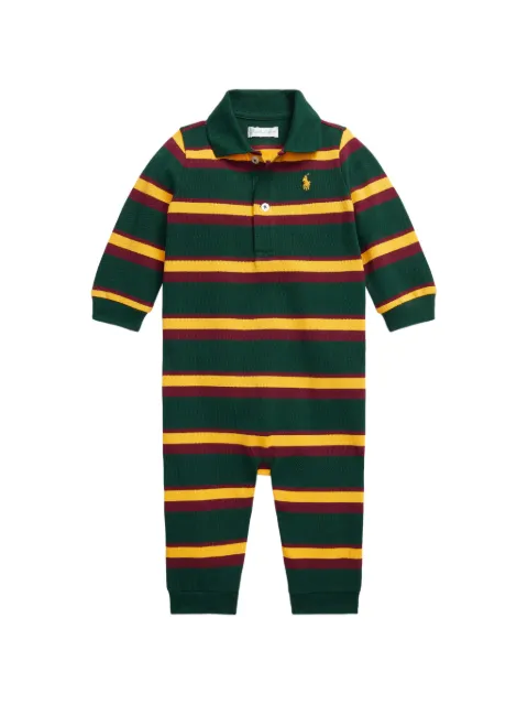 POLO RALPH LAUREN KIDS striped cotton jumpsuit
