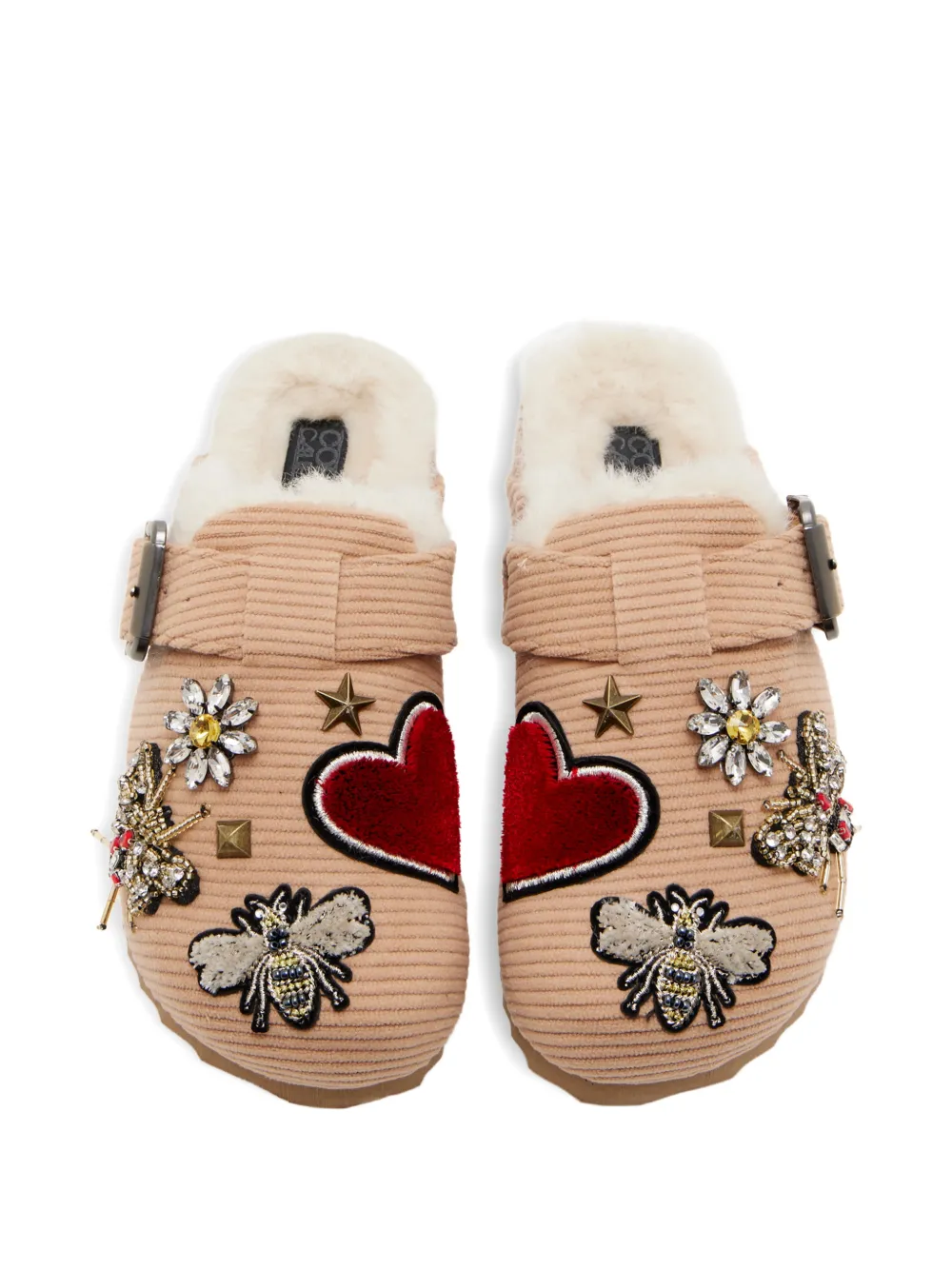Colors Of California Slippers verfraaid met gesp Beige