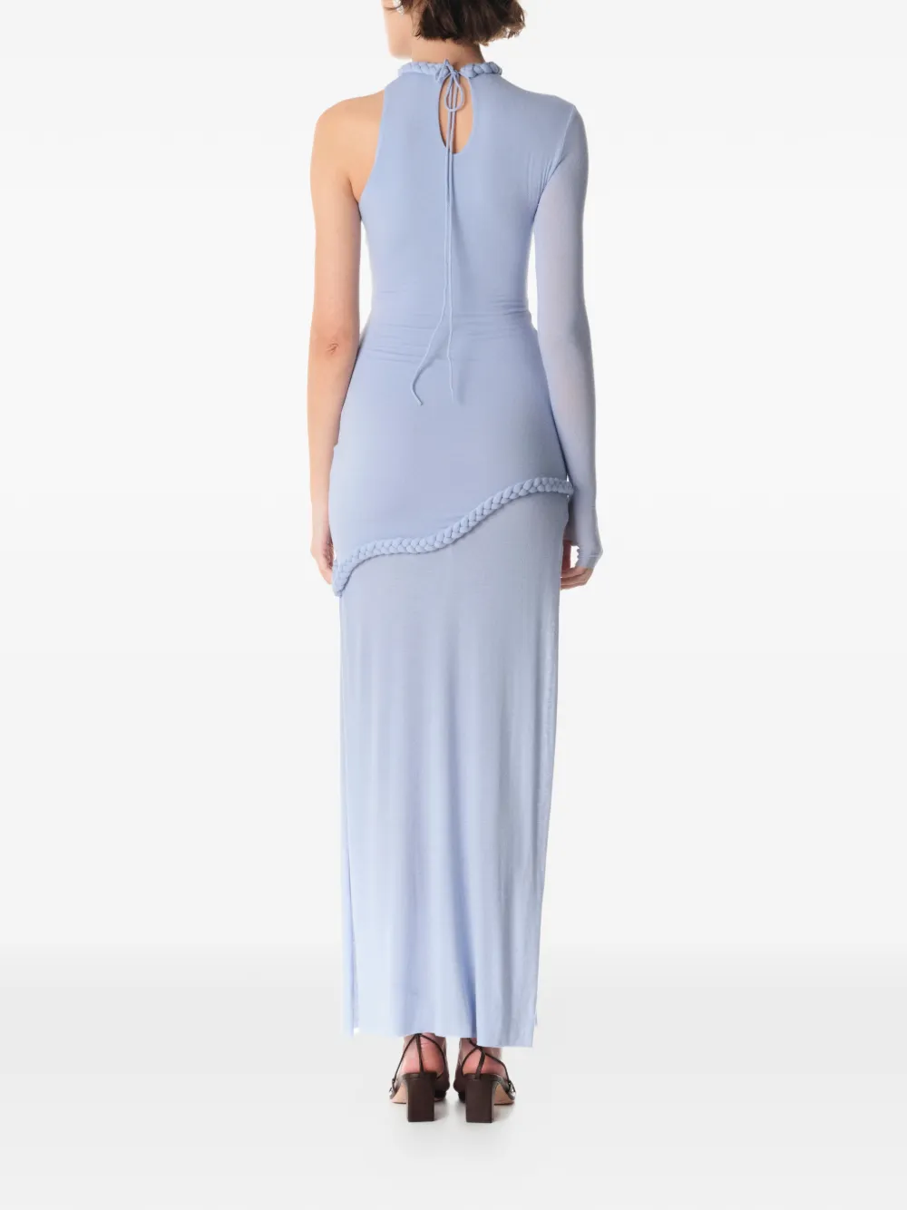 Manurí Candy One-sleeve Maxi Dress In Blue