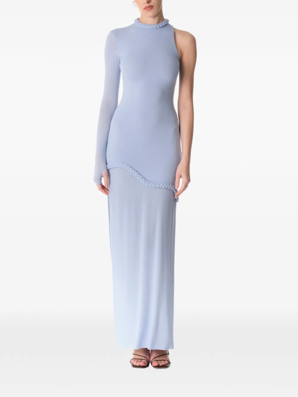 MANURÍ CANDY one-sleeve maxi dress - Blauw