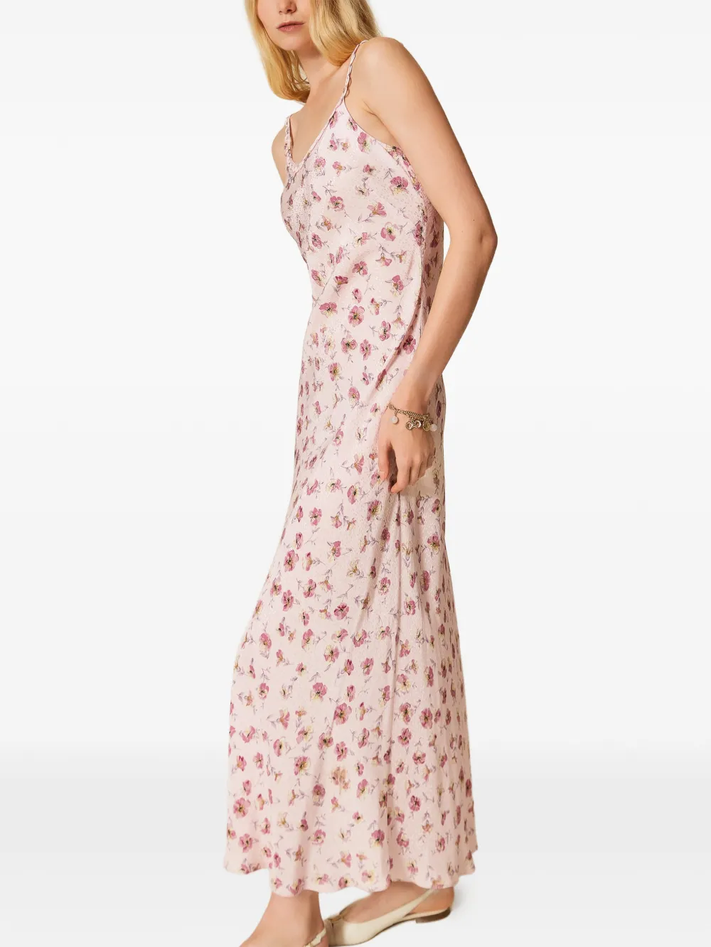 TWINSET Maxi-jurk met bloemenprint Roze