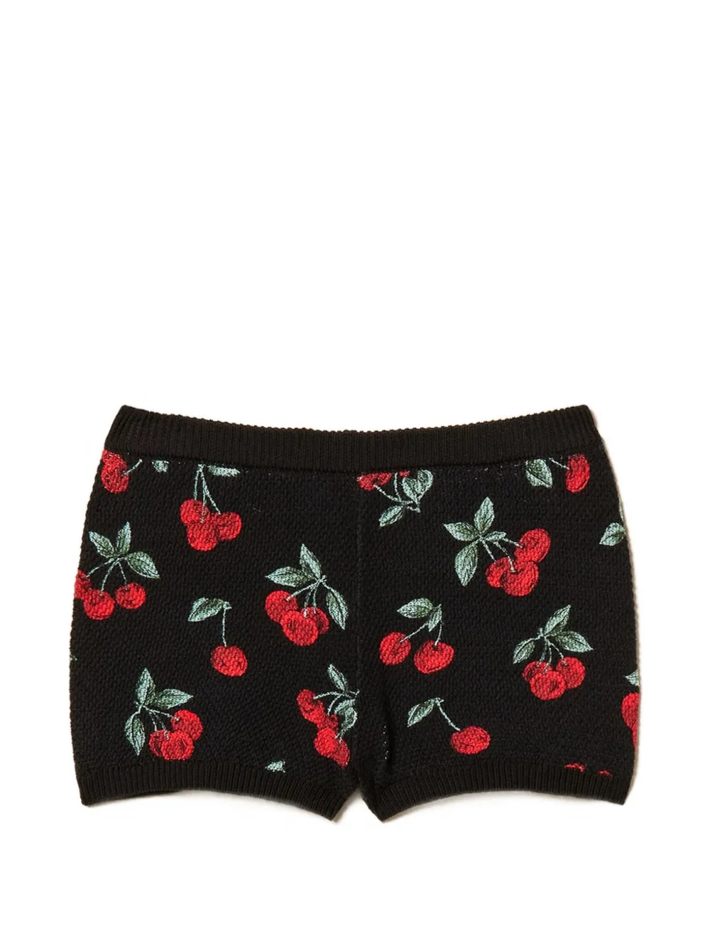 TWINSET cherry-pattern shorts - Black