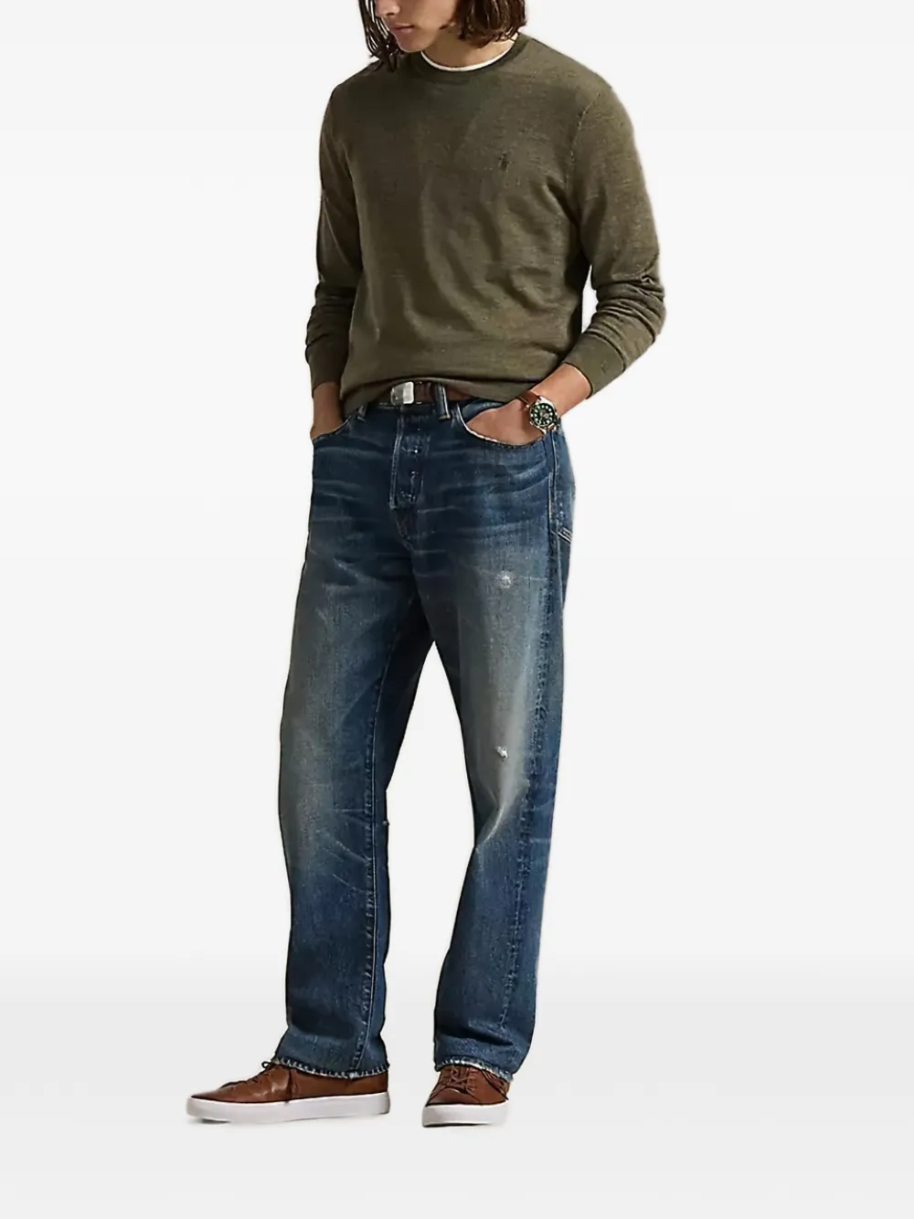 Polo Ralph Lauren embroidered crew neck sweater - Groen