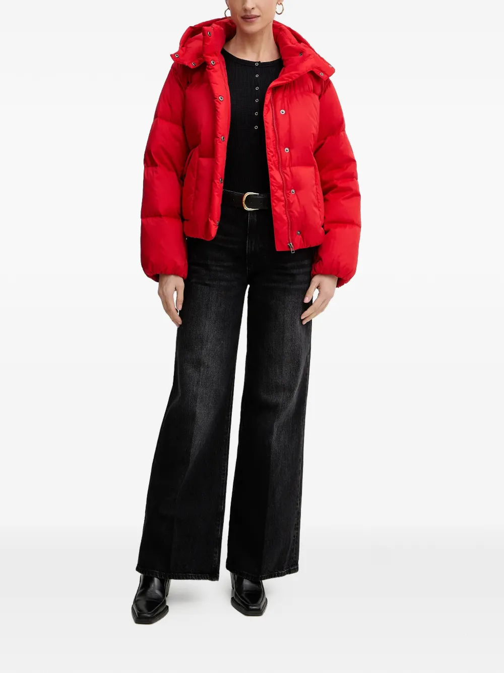 Levi's Hooded Puffer Jacket - Red 