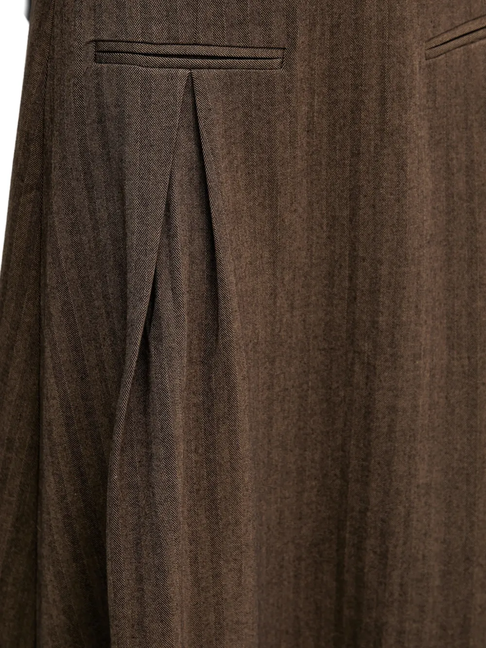  Hoss Intropia Herringbone-pattern Pleat Midi Skirt - Brown 
