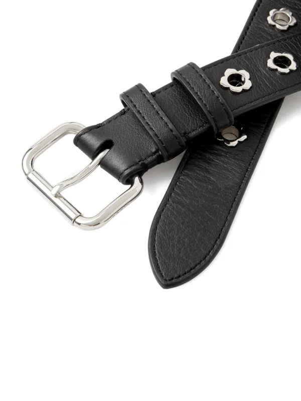 小物 KENZO Flower Leather Belt Kenzo floral-eyelet Buckle Belt | Black | FARFETCH RO