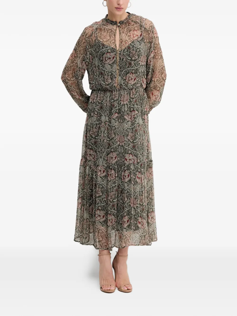 Hoss Intropia floral-embellished maxi dress - Groen