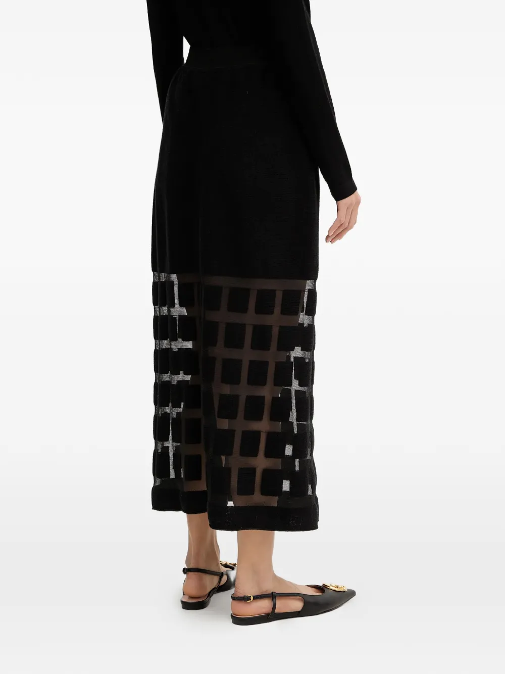  Liviana Conti Mildred Patterned Skirt - Black 