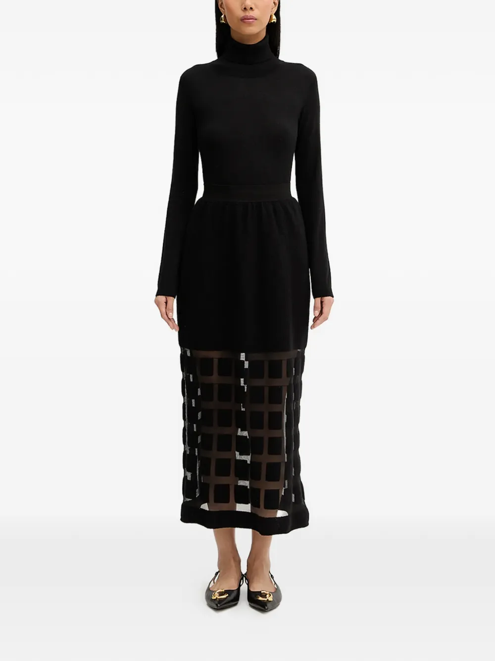  Liviana Conti Mildred Patterned Skirt - Black 