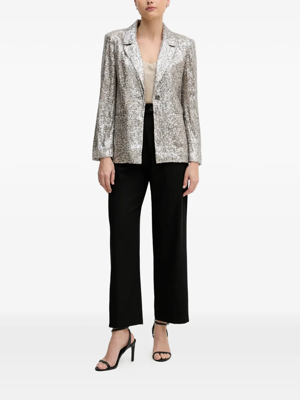  Hoss Intropia Emilia Sequin-embellished Blazer - Silver 
