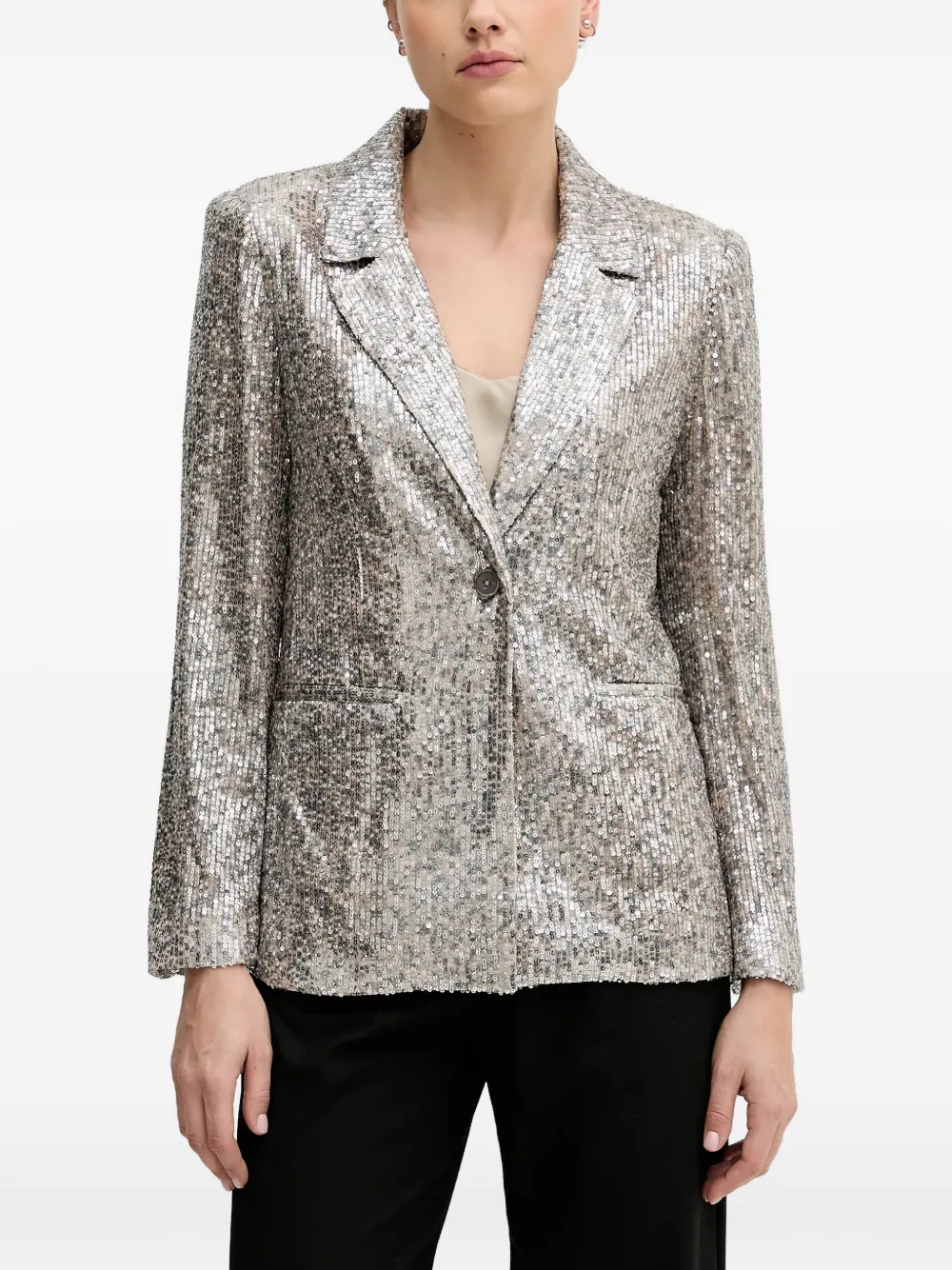 Hoss Intropia Emilia sequin-embellished blazer - Argento