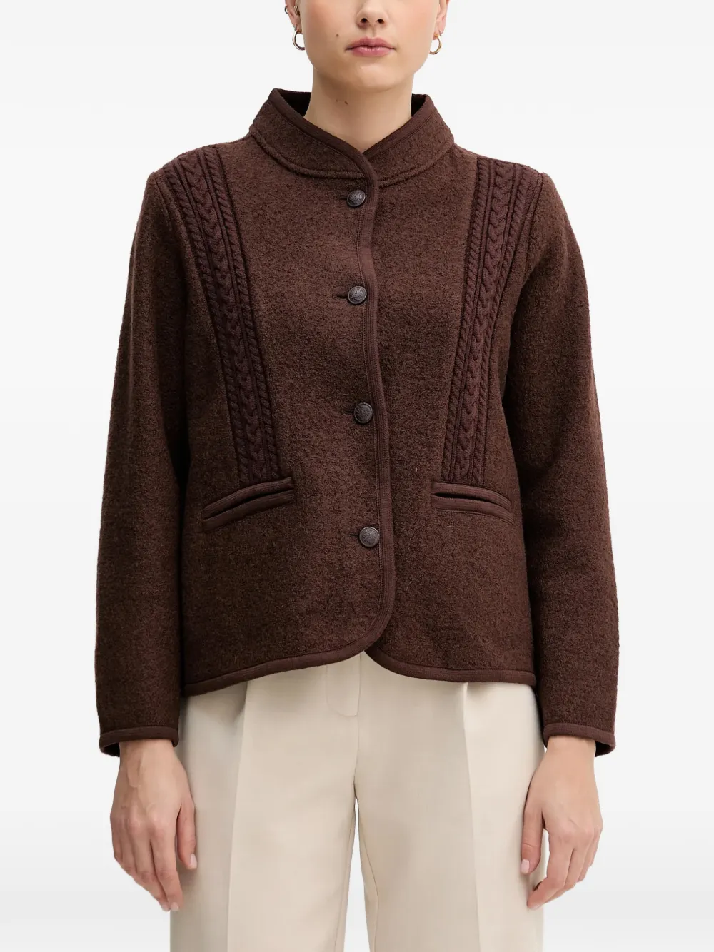 Hoss Intropia cable-knit jacket - Marrone