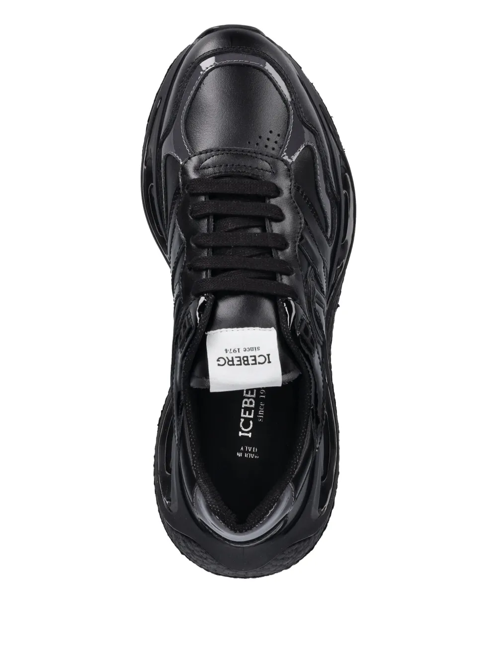 Iceberg logo-detail lace-up sneakers Zwart