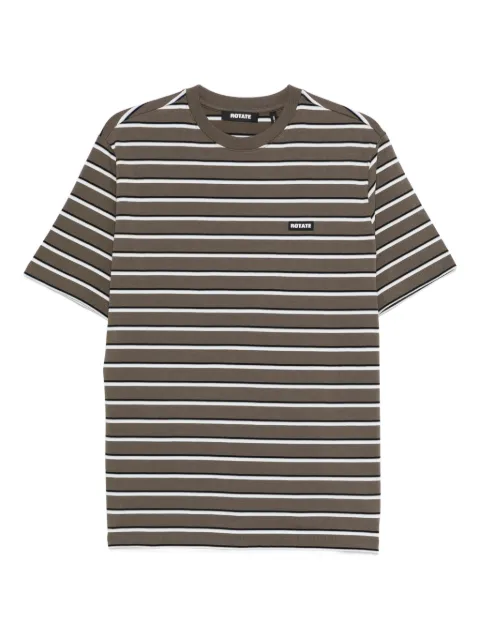 ROTATE BIRGER CHRISTENSEN striped logo-patch T-shirt