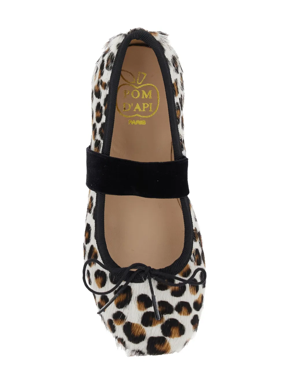 Pom D api Kids leopard adjustable strap ballerinas Beige