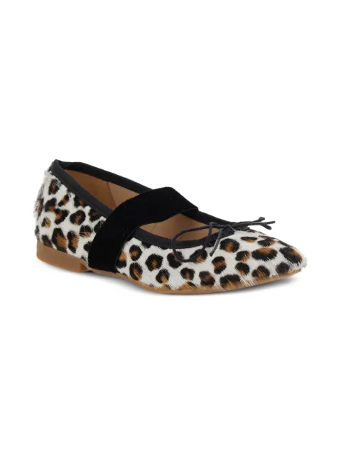 Pom D’api Kids leopard adjustable strap ballerinas