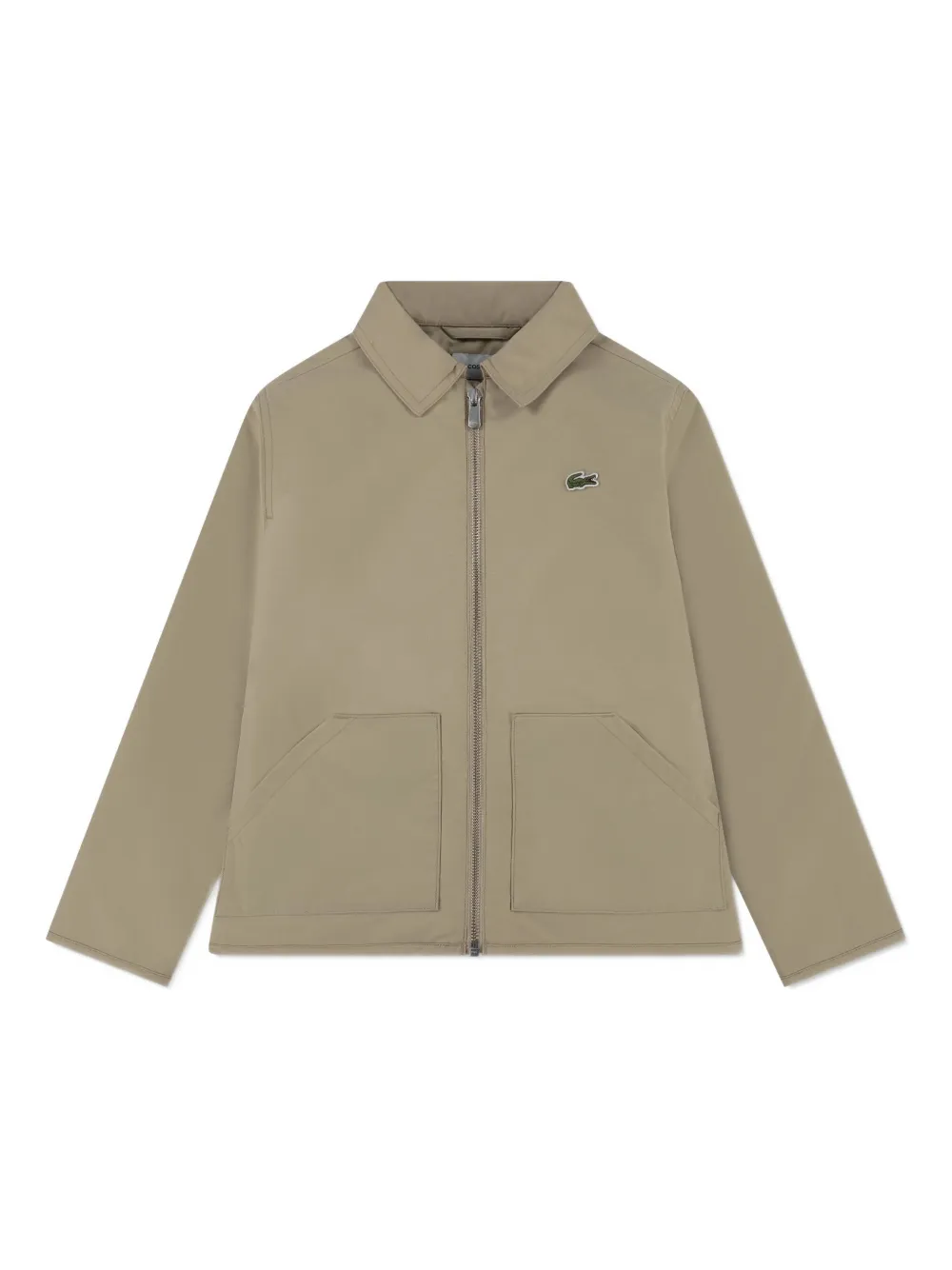 Lacoste Kids zip-up patch-pocket jacket - Neutrals