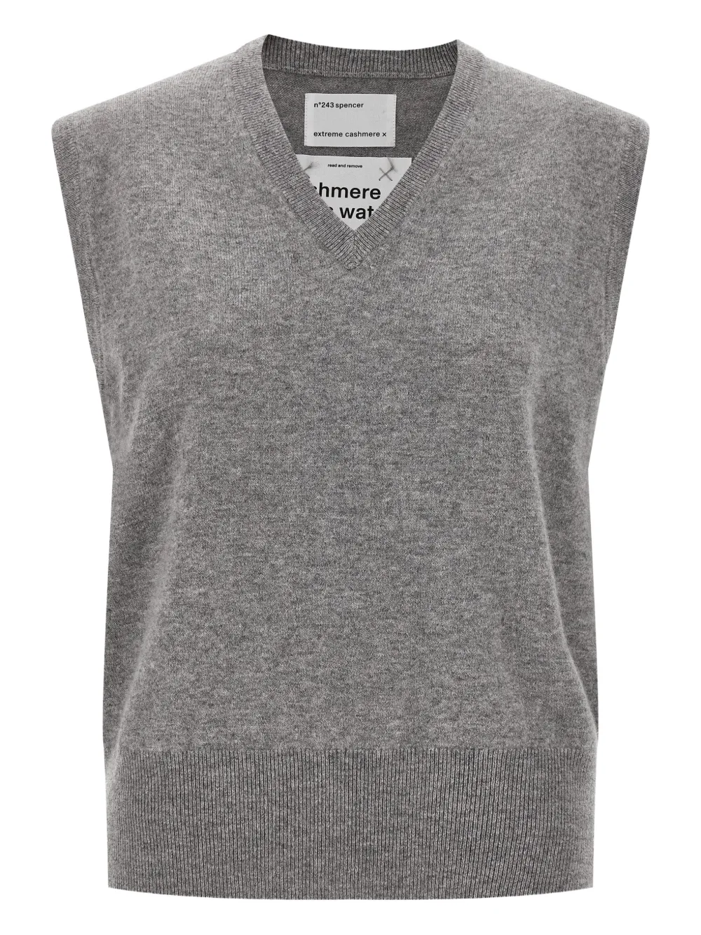 extreme cashmere V-neck vest - Grigio