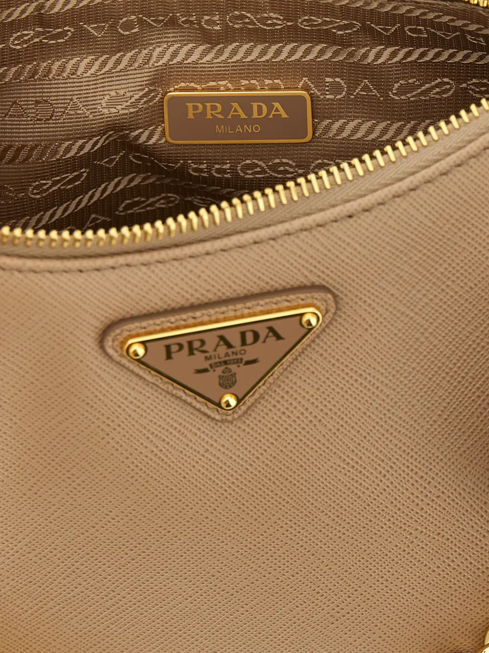 Prada Re-Edition 2005 Saffiano leren schoudertas Beige