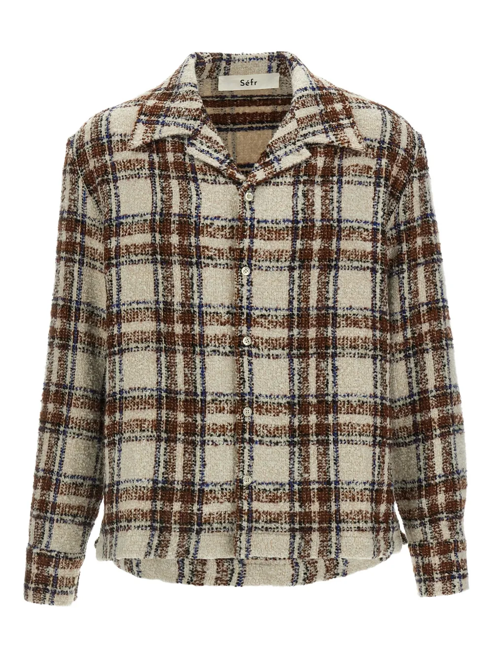 Séfr Ojai textured check shirt - Neutrals