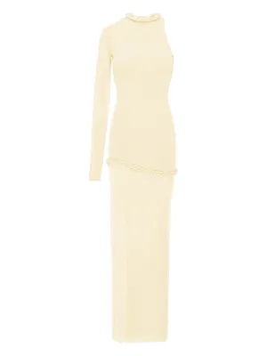 knitted high neck one sleeve maxi dress Shop Maternity Cream Rib Knit One Shoulder Long Sleeve Midaxi Dress Online in Kazakhstan