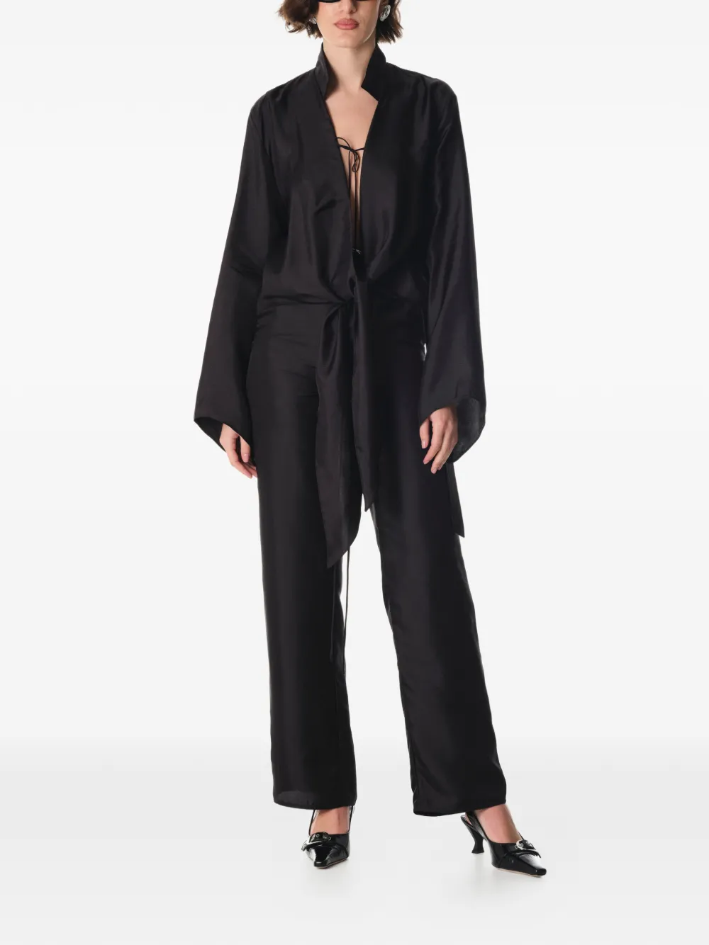 MANURÍ Ami silk shirt - Zwart