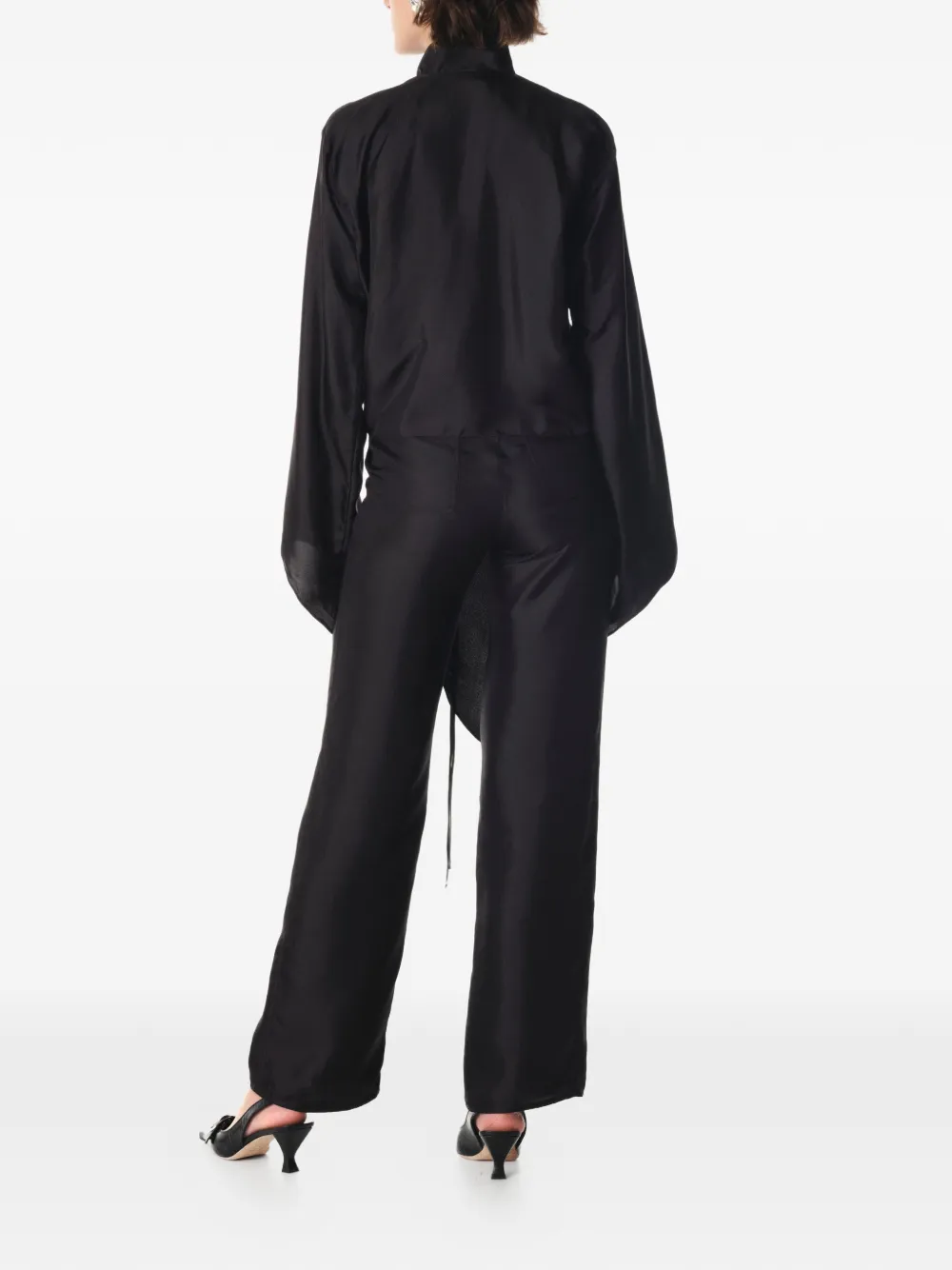 MANURÍ Ami zijden blouse Zwart