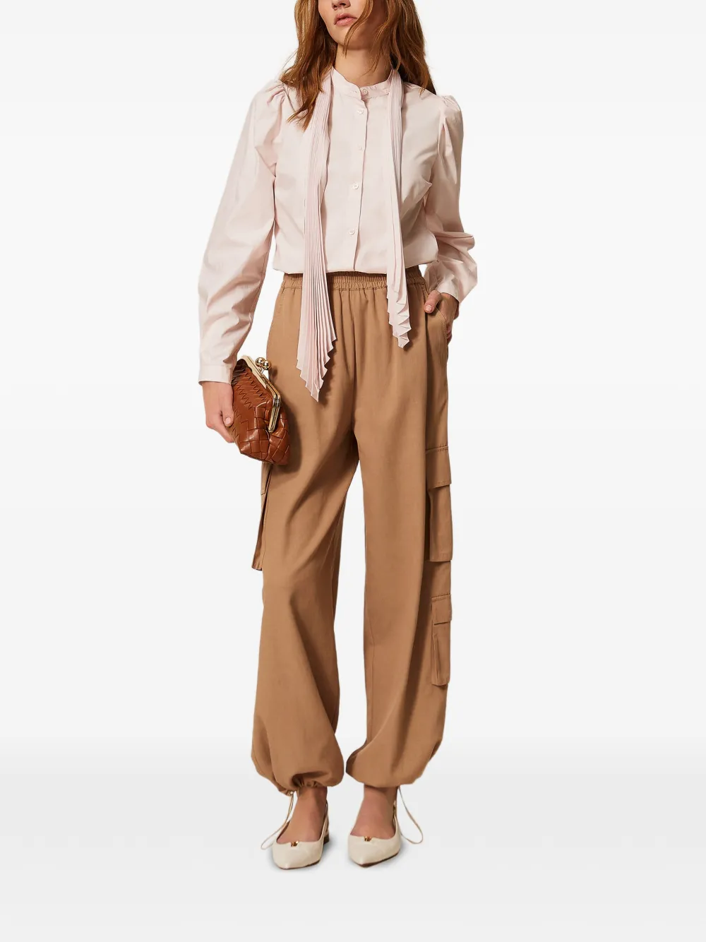  Twinset Elasticated-waistband Cargo Pants - Neutrals 