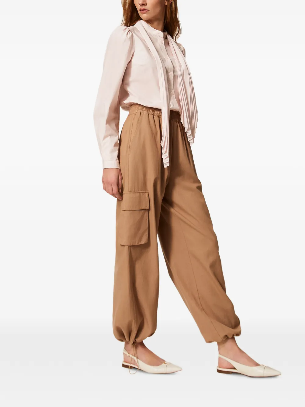  Twinset Elasticated-waistband Cargo Pants - Neutrals 