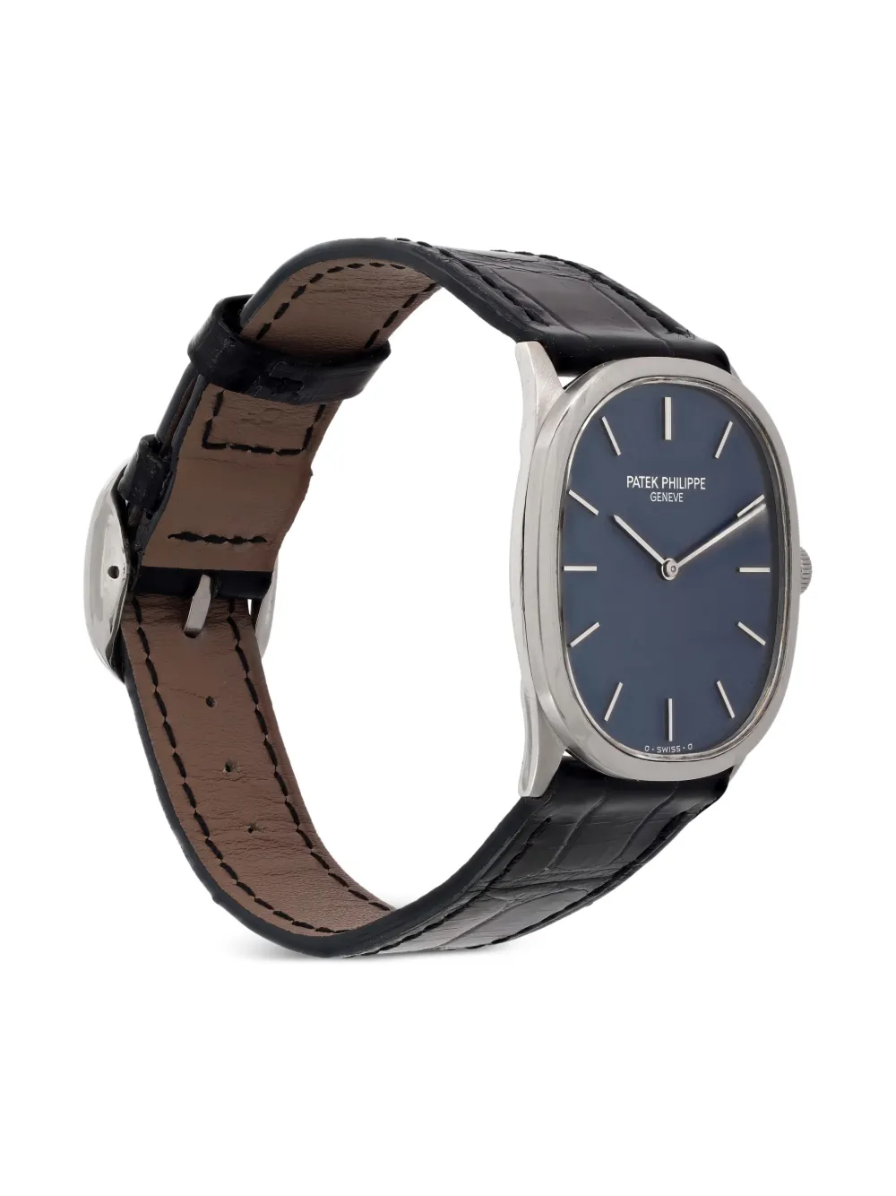 Pre-owned Patek Philippe Golden Ellipse 32mm Watch In Blue