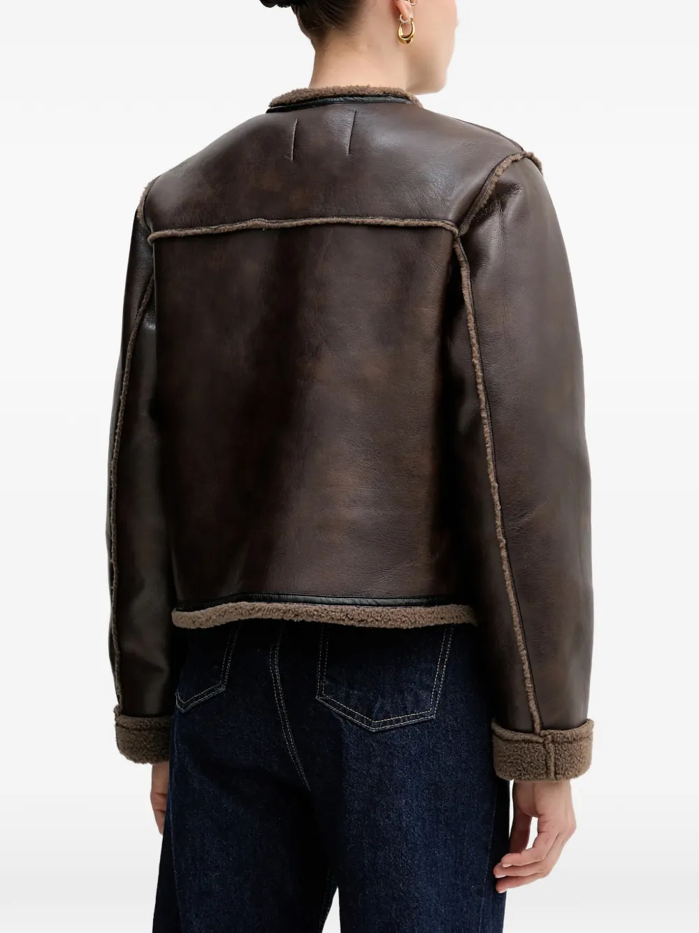  Hoss Intropia Buttoned Shearling Jacket - Brown 