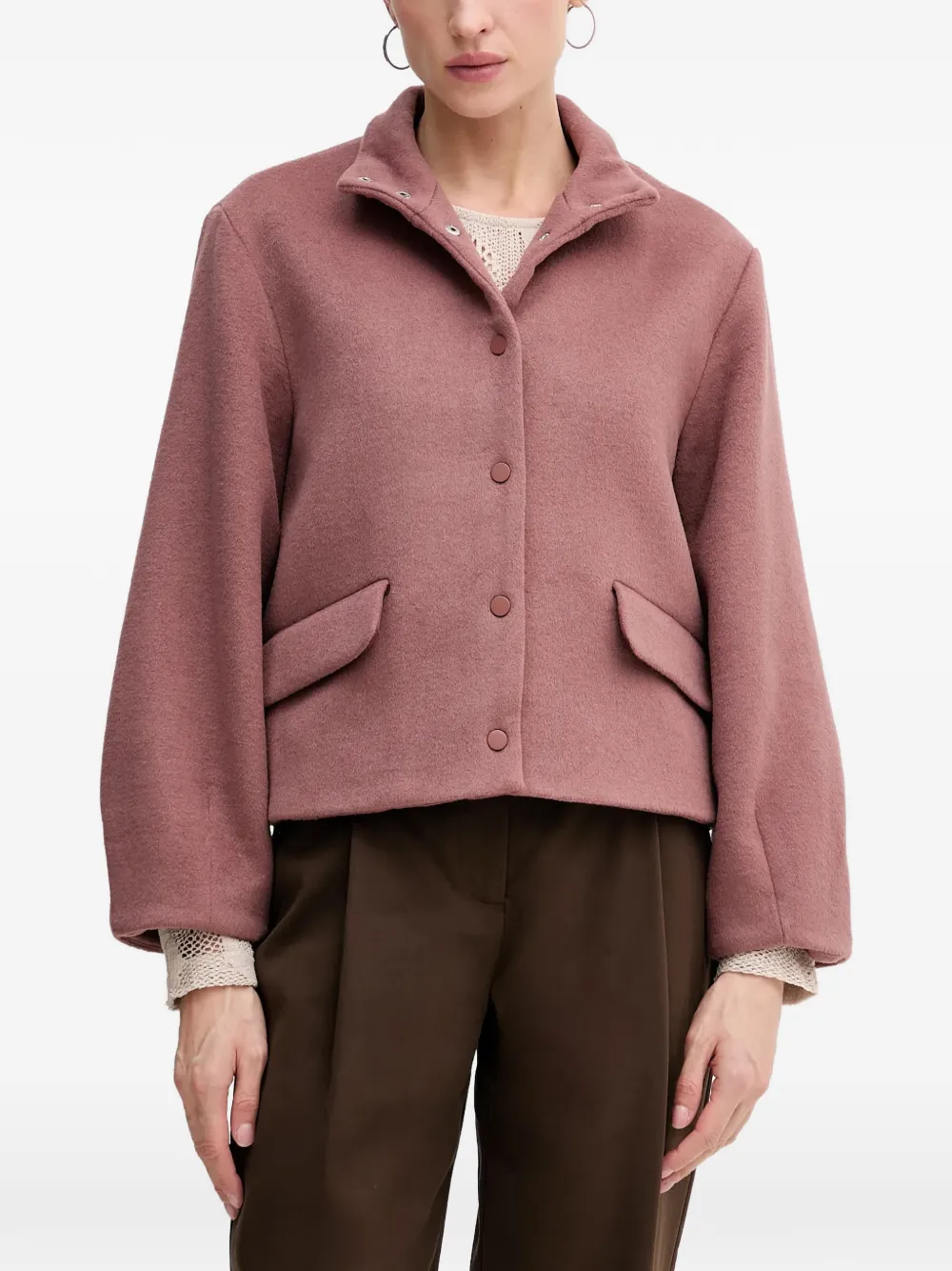 Hoss Intropia Federica high-neck jacket - Rosa