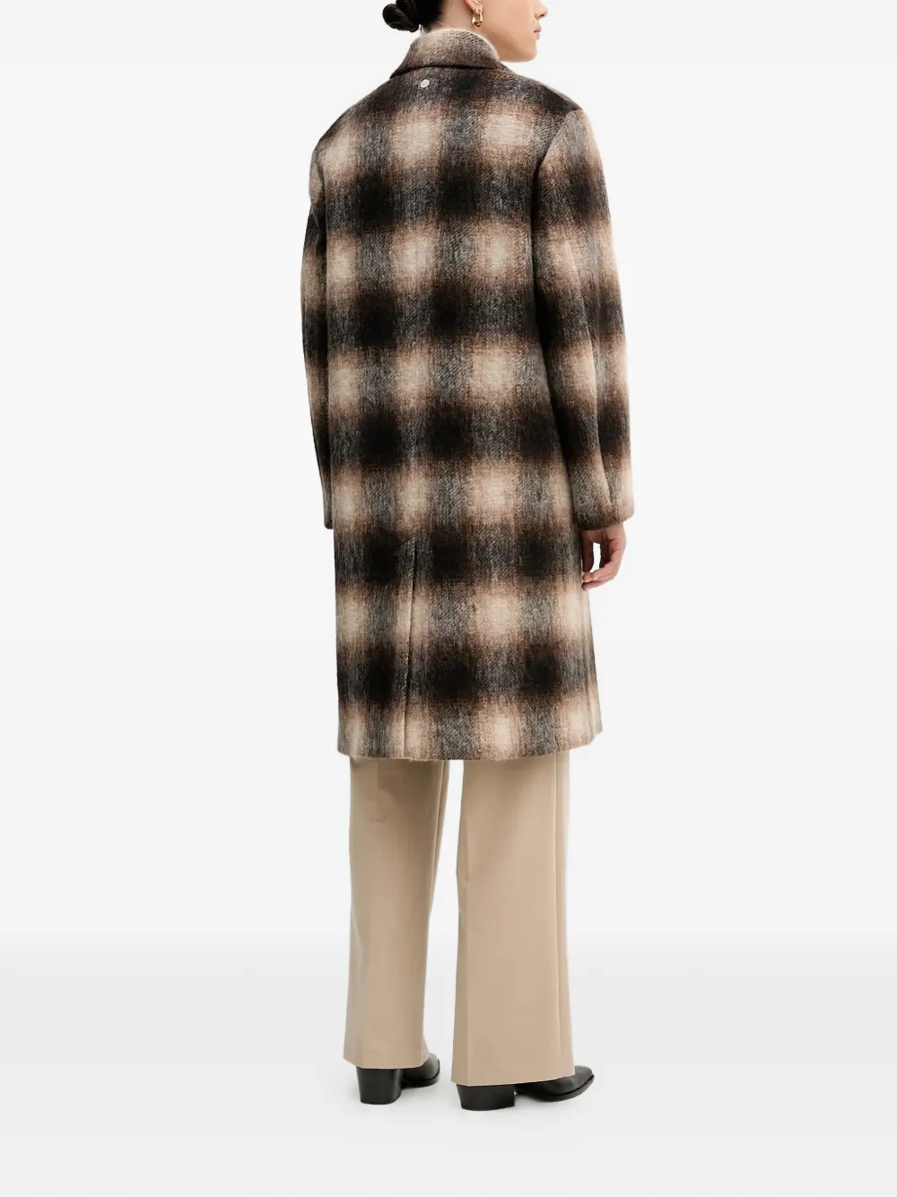  Joop! Double-breasted Checked Coat - Brown 