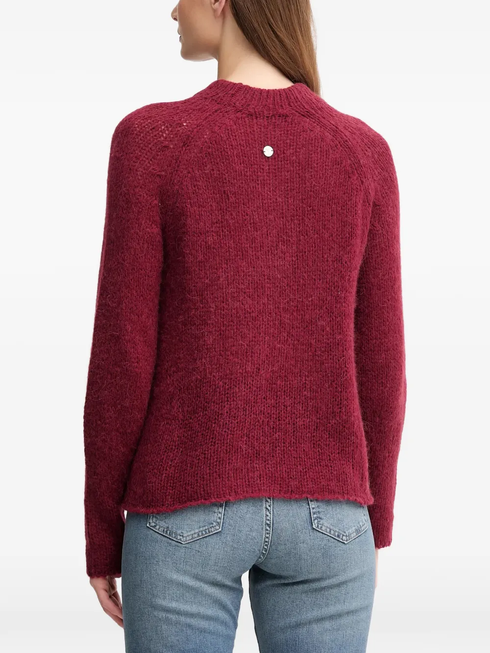 Joop! Kara trui met ronde hals en medaillon Rood