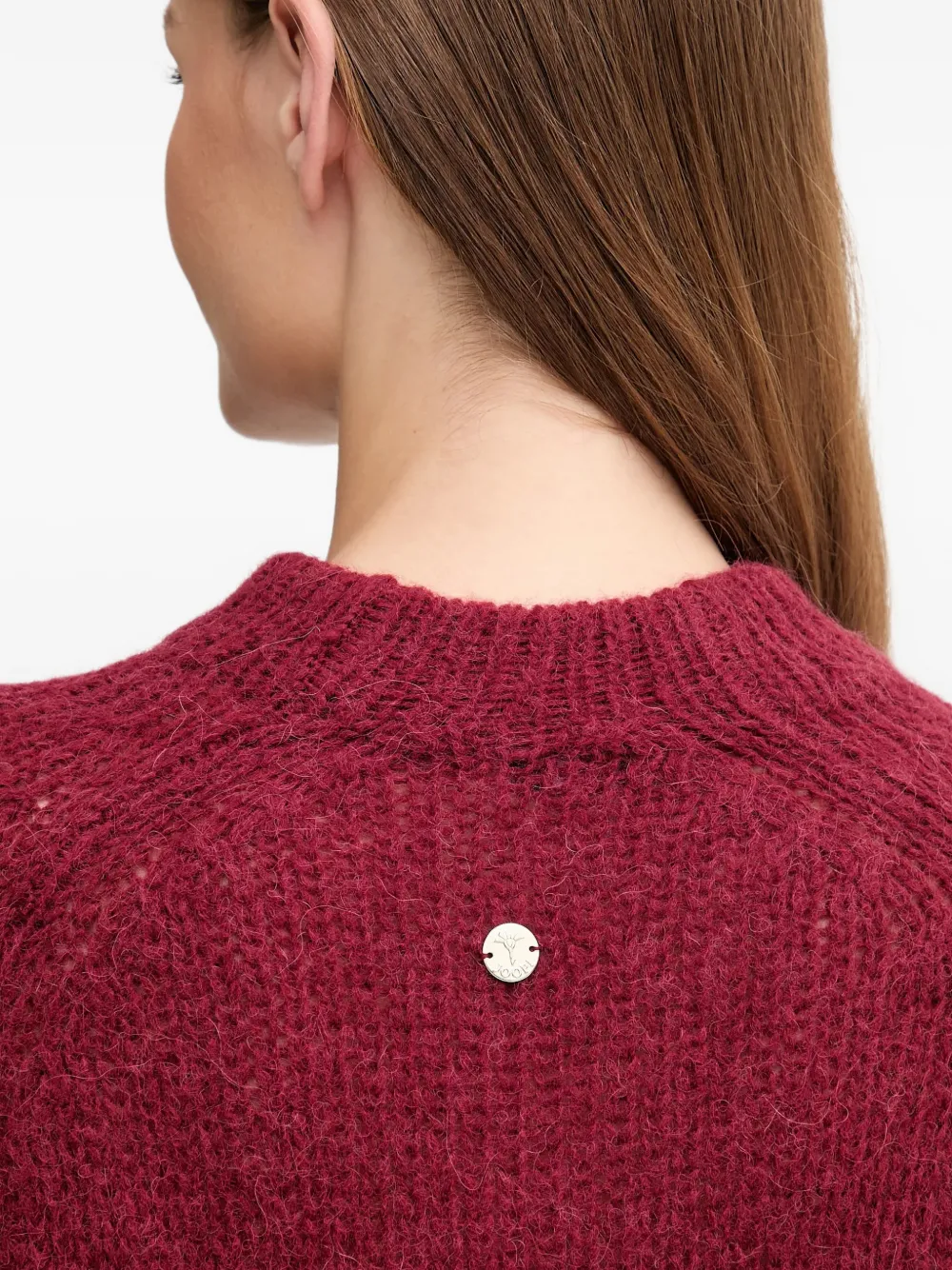 Joop! Kara trui met ronde hals en medaillon Rood