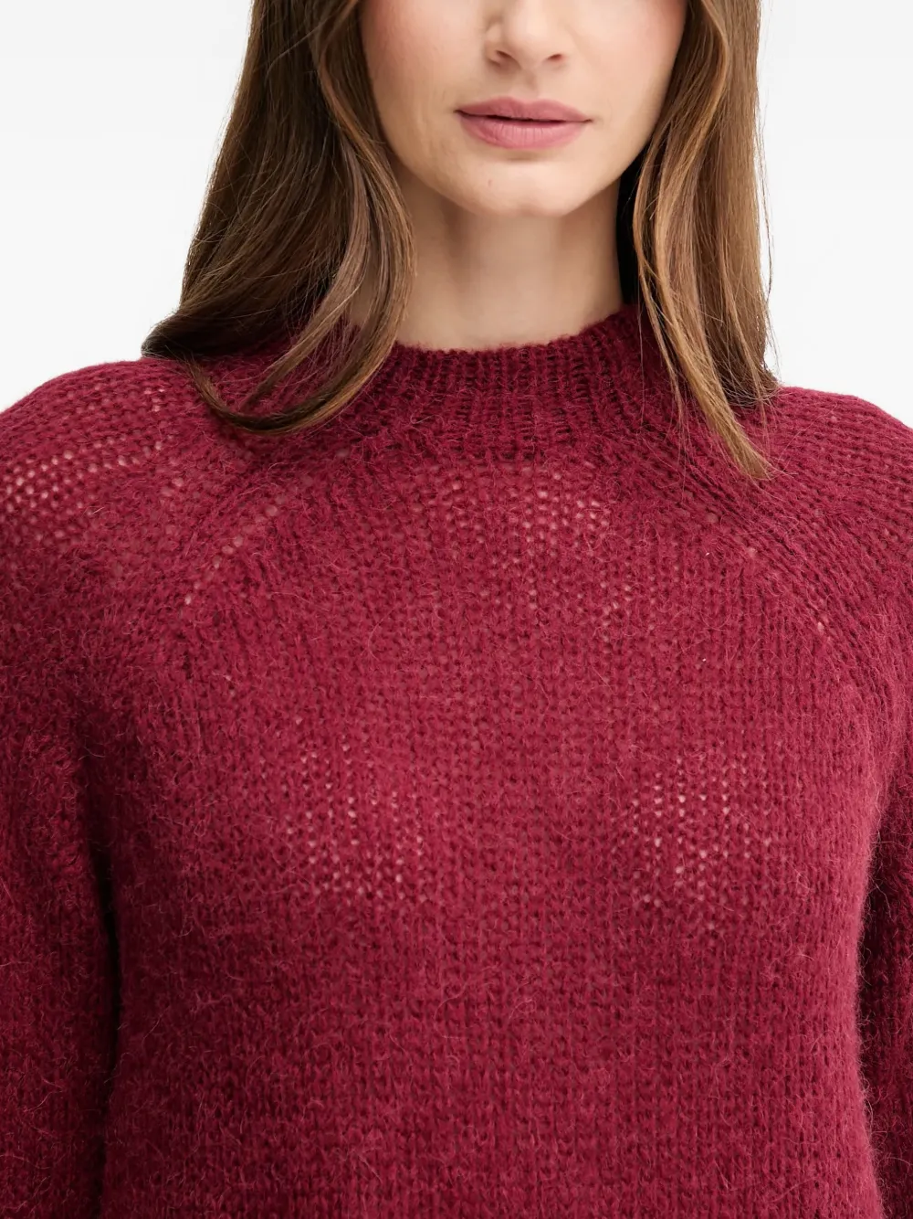 Joop! Kara trui met ronde hals en medaillon Rood