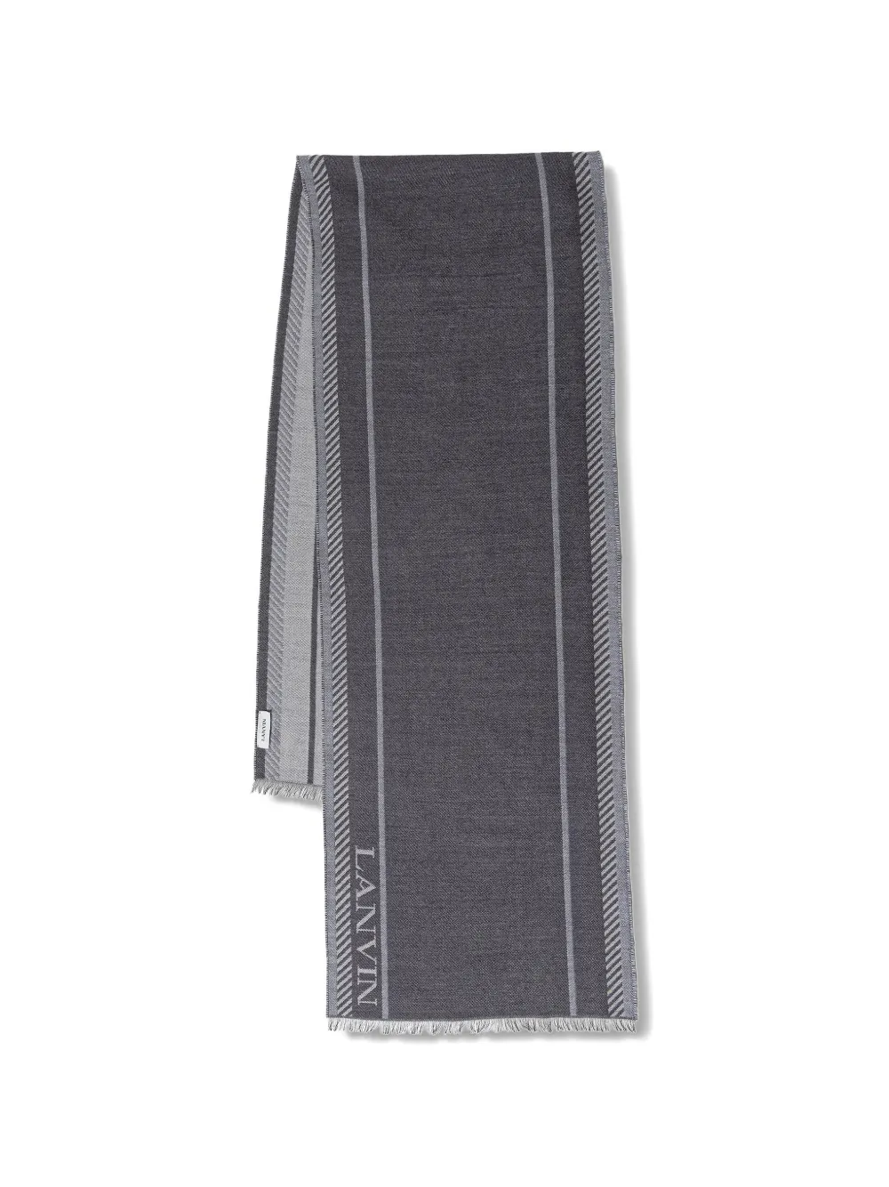 Lanvin logo stripe scarf - Grau