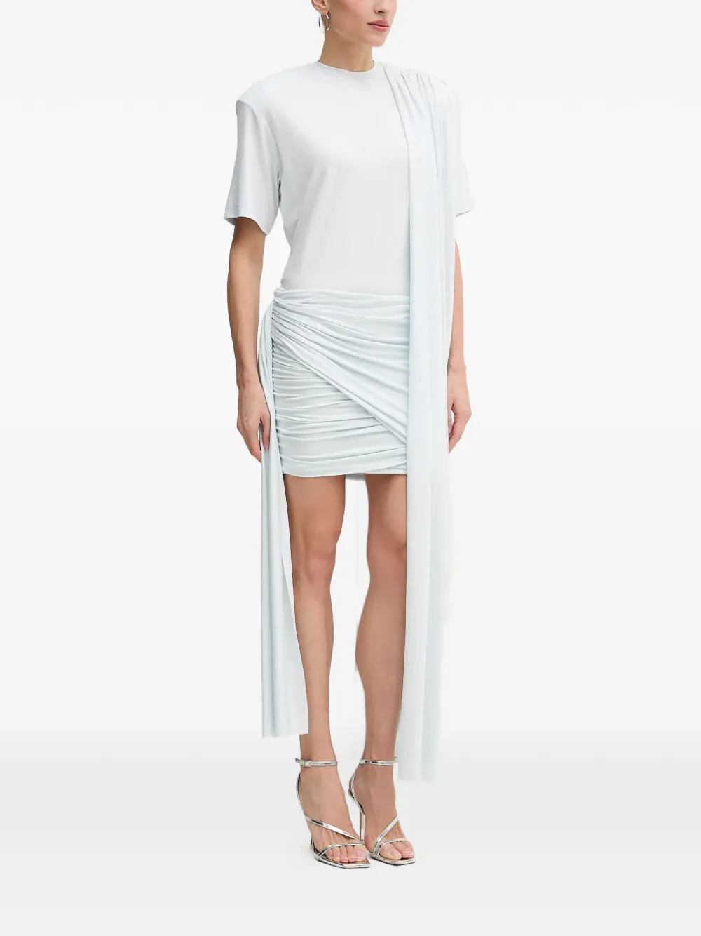 La Mania Anya draped mini dress - Blu