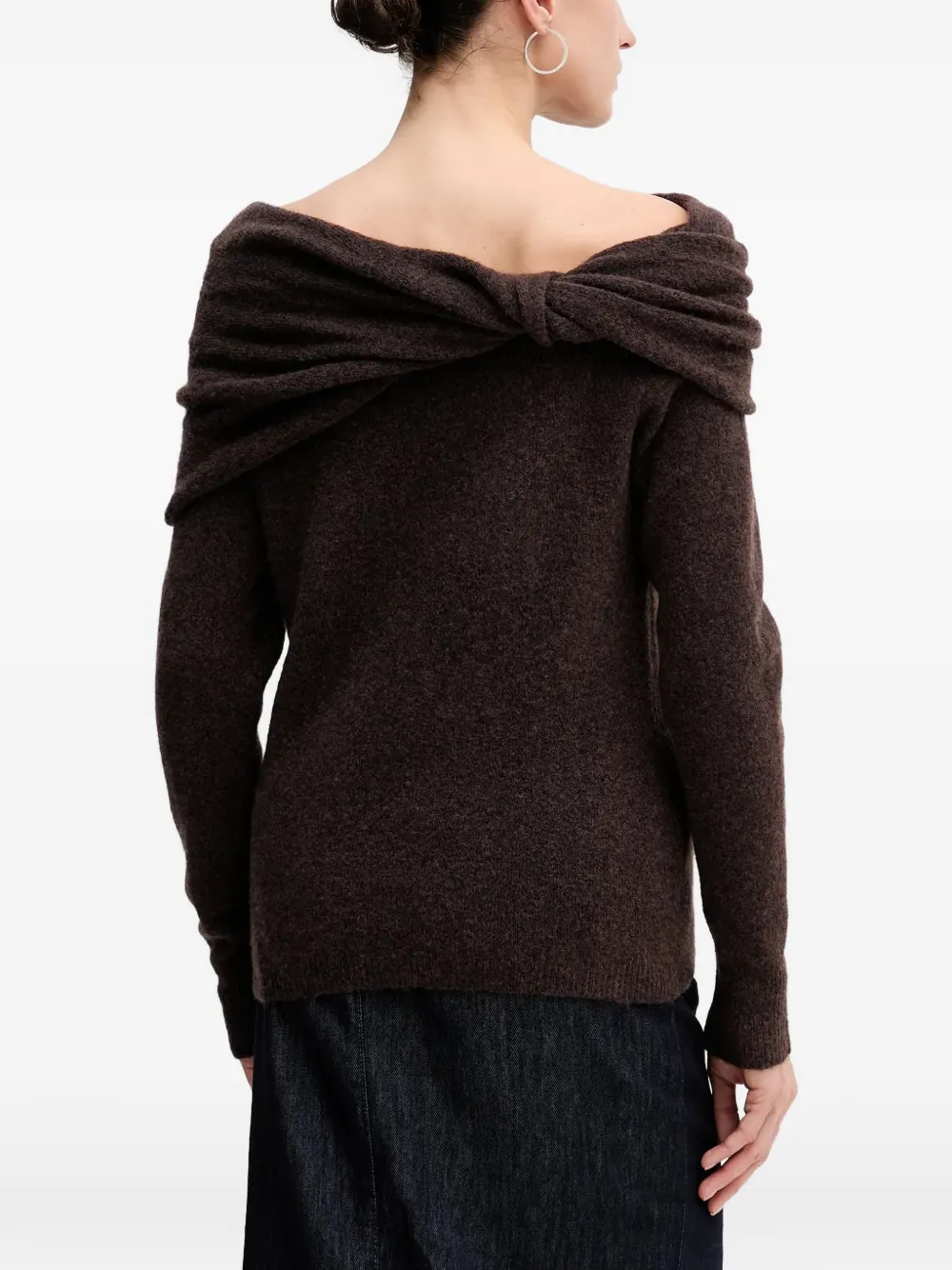  Hoss Intropia Draped Sweater - Brown 
