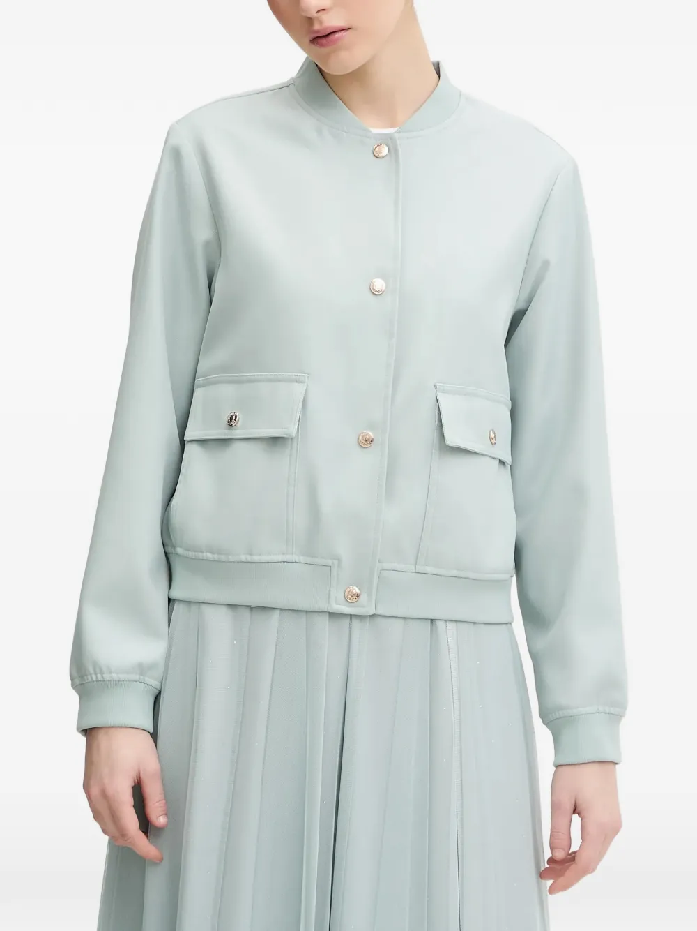 Joop! patch-pocket button-up bomber jacket - Blu