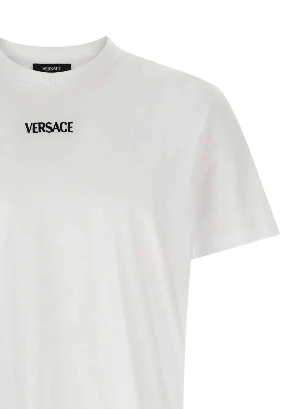 Versace Katoenen jersey T-shirt met borduurwerk Wit