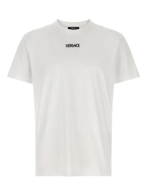 Versace logo-embroidery crew-neck T-shirt