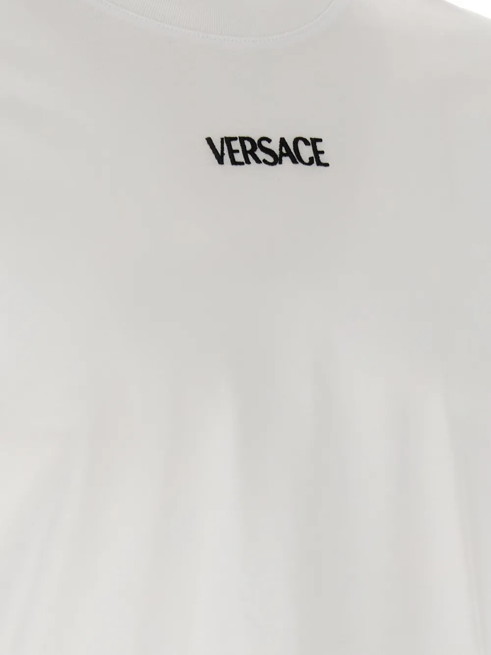 Versace Katoenen jersey T-shirt met borduurwerk Wit