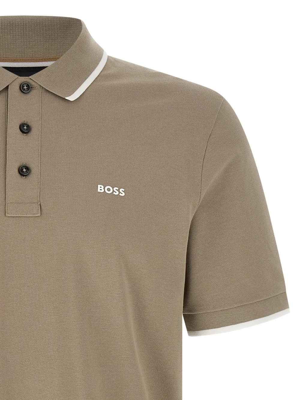 BOSS Poloshirt met logo Beige