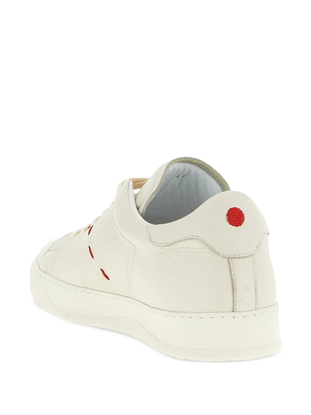 Kiton Leren sneakers met stiksel Beige