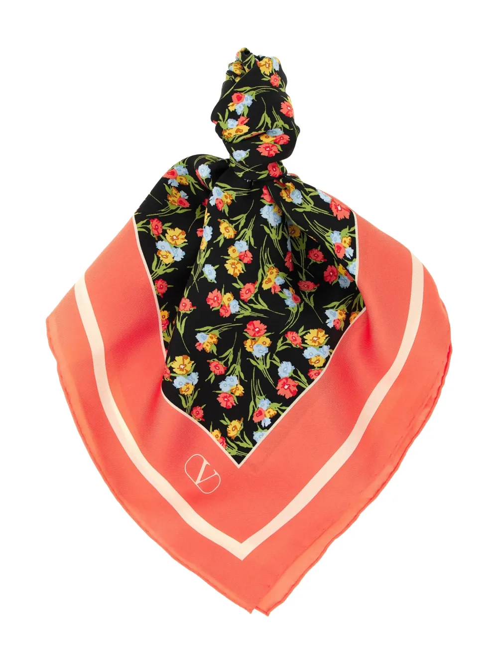 Valentino Garavani floral-print scarf - Arancione