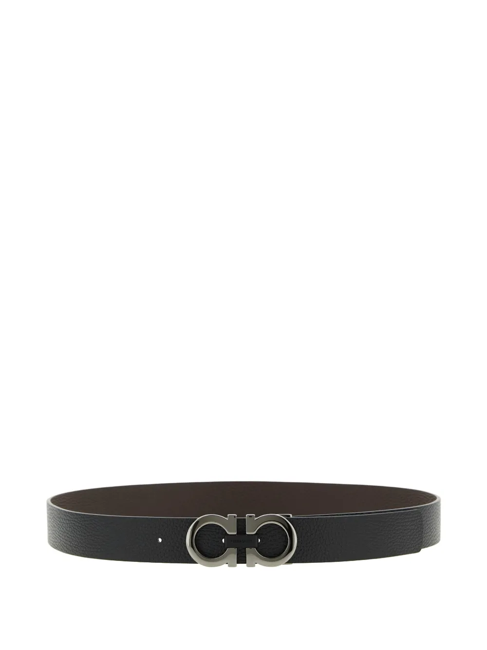 Ferragamo Gancini grained reversible belt | Black | Image 1
