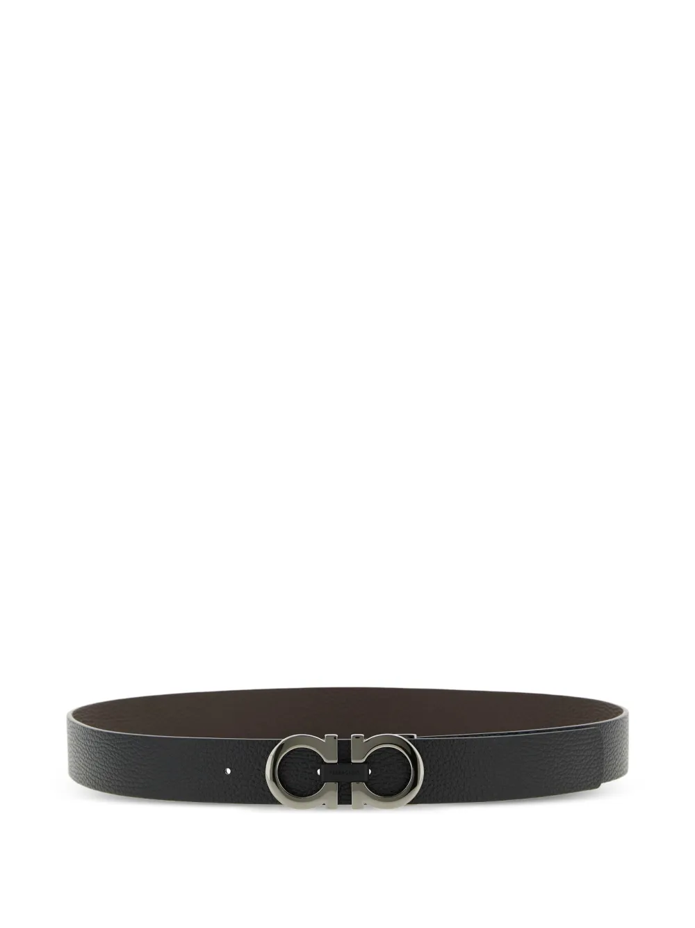 Ferragamo Gancini grained reversible belt - Nero