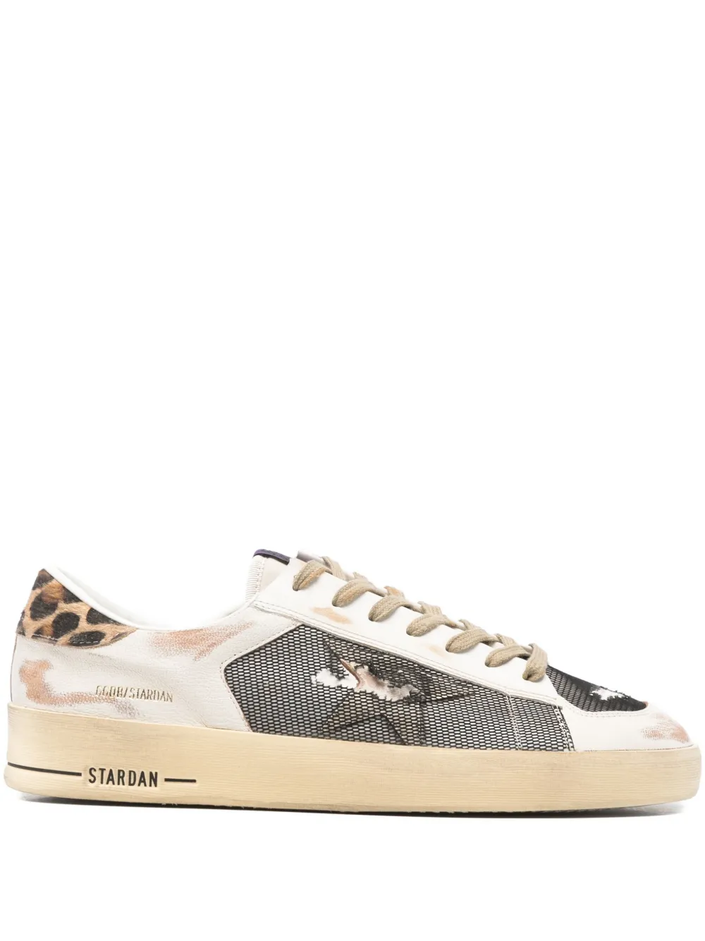 Golden Goose leopard print stardan sneakers - Bianco