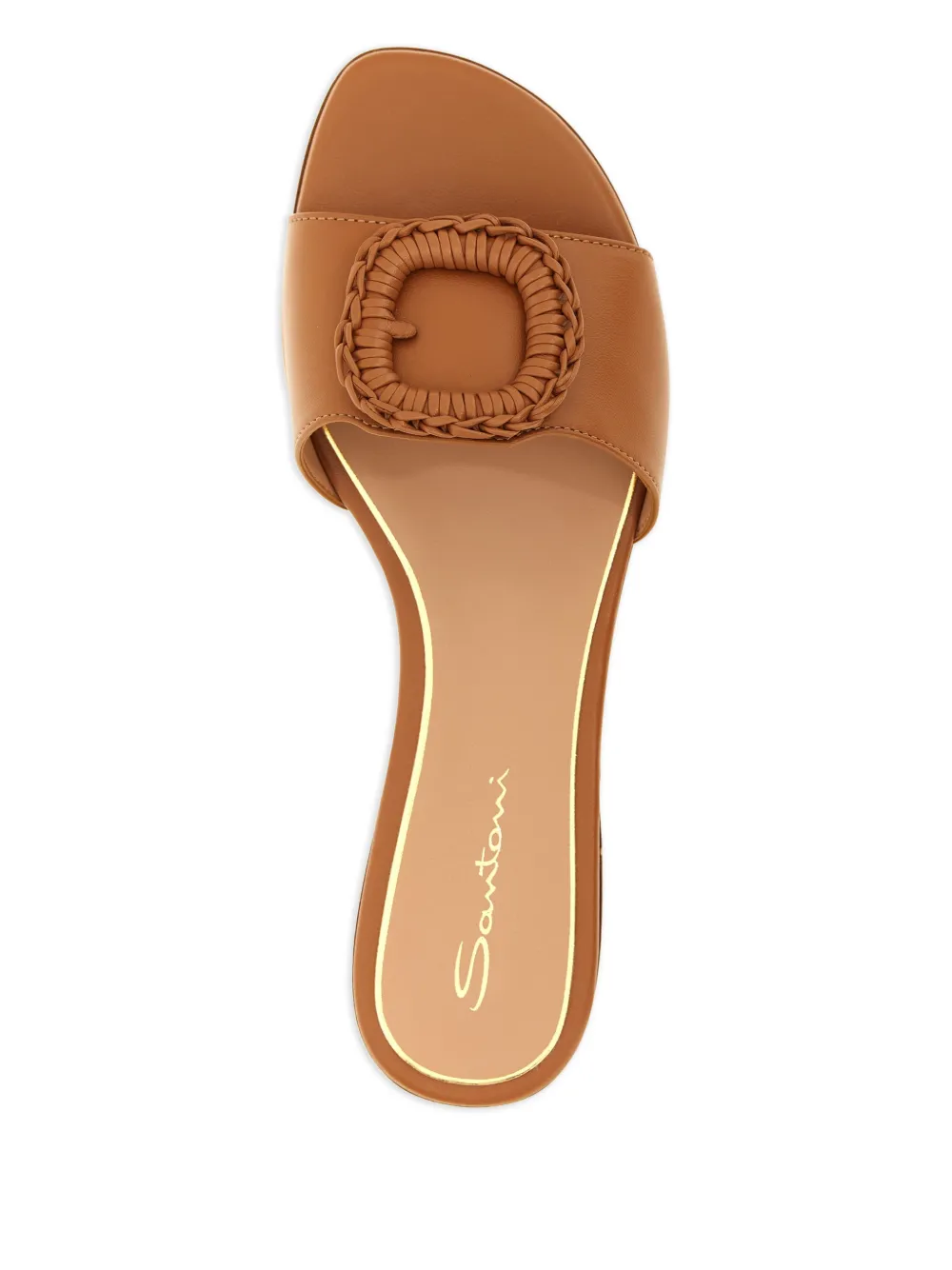 Santoni Corolle geweven sandalen Bruin